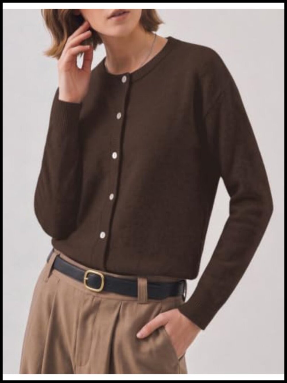 Wool Blend Cardigan Sweaters for Women 2026 Casual Fall Outfits - Picture 4 of 6